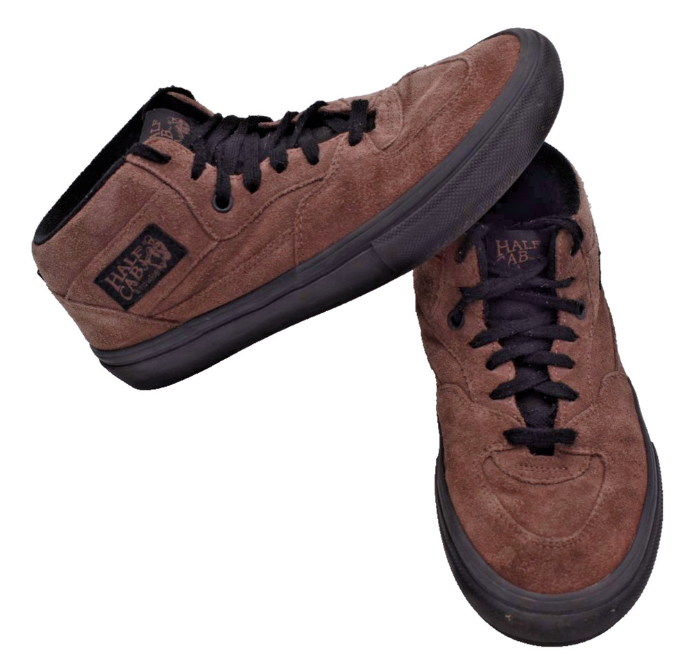 VANS Half Cab Brownish Suede Canvas Mid Top Sneakers Mens 7.0 PopCush